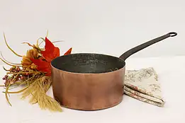 Farmhouse Antique French Copper Kettle, Sauce Pan or Pot #53254