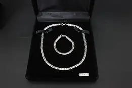 Sterling Silver 18" Necklace & 7" Bracelet Set w/ Case, ASJ #56751