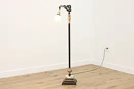 Victorian Antique Iron & Onyx Floor Reading Lamp #54924