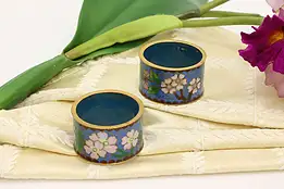 Pair of Vintage Chinese Traditional Cloisonne Napkin Rings #56264