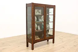 Craftsman Oak Antique China Display Cabinet or Bookcase #56351