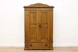 Farmhouse Antique Butternut Armoire Closet or Wardrobe #56565