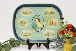 English Vintage Queen Elizabeth Coronation Souvenir Tray #56976