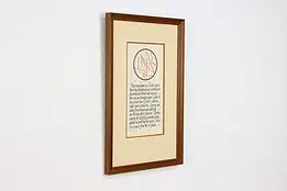 Psalm 51 Verses Vintage Original Calligraphy, Podesta 18.5" #56834