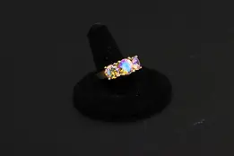 Gold Vermeil & Pink CZ Gems Woman's Ring - Size 7 #56749
