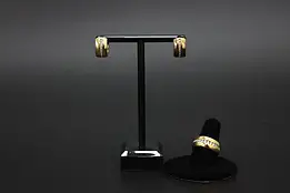 3 Pc Gold Vermeil Earrings & Size 5 Ring Set, CZ Gems #57026