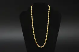 Rope Twist Gold Tone 21" Chain Necklace #57220