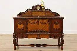 Tudor Vintage Walnut & Cedar Lined Chest, Clock, Dillingham #56962