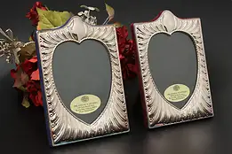 Pair Sterling Silver Vintage Picture Frames, Hearts, Artin #54251