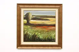 Abstract Tree in Field Vintage Oil Painting Pulliam 30.5" #55872