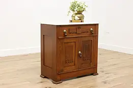 Victorian Antique Walnut Nightstand Chest, Marble Top #57119