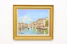Summer in Venice Vintage Original Oil Painting Gregoire 31" #55859
