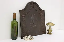 English Antique 1600s Cast Iron Fireplace Hearth Fireback #57252
