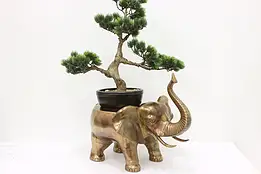 Bronze Vintage Elephant Sculpture Plant Stand or Footstool #56453