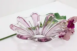 Murano Vintage Blown Art Glass Flower Sculpture Bowl #57476