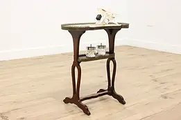 French Antique Kidney Shape Marble Chairside Table Colbys #57312