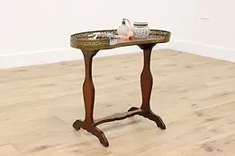 French Antique Kidney Shape Marquetry End or Chairside Table #57314