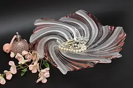 Murano Vintage Blown & Frosted Glass Flower Shaped Sculpture #57479
