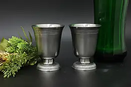 Pair of French Vintage Pewter Goblets or Chalices Signed #57384