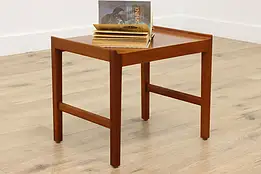 Midcentury Modern Vintage Teak Chairside End Table Skaraborg #57431