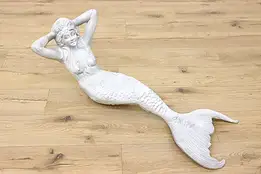 Mermaid Vintage Painted Cast Metal Pond Sculpture Mexico #57406