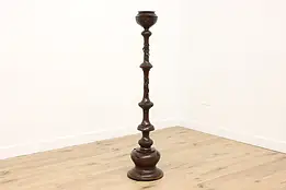 Japanese Antique Bronze Floor Oil Lamp Base, Cranes #54569