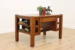 Arts & Crafts Antique Mission Oak Library Table Office Desk #57297