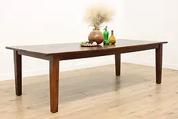 Farmhouse Vintage Rustic Teak 8.5' Harvest Dining Table #56122