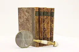 Set 5 Scandinavian Antique World History Leatherbound Books #57667