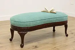 Georgian Antique Carved Kidney Shape Hall or Boudoir Bench #56465