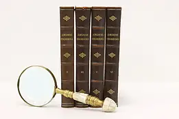 Set of 4 Vintage Danish World Discovery Leatherbound Books #57235