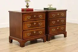 Pair of Georgian Mahogany Nightstand Chests Aston Henredon #57471