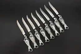 Set of 8 Charging Bull Vintage Steak Knives, Bryce Fox #56924