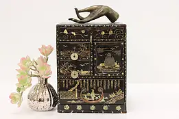 Korean Antique Mother of Pearl Jewelry Collector Box Coins #56891