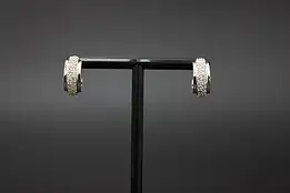 Sterling Silver Pavé CZ Hoop Earrings #57737