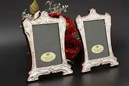 Pair Sterling Silver Vintage Picture Frames, Flowers, Artin #54249