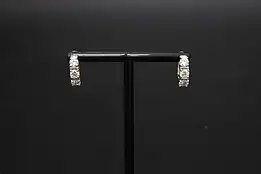 Sterling Silver Cubic Zirconia Multi Stone Hoop Earrings #57828