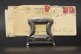 Farmhouse Vintage Office Pewter Letter Napkin Holder JB #57381