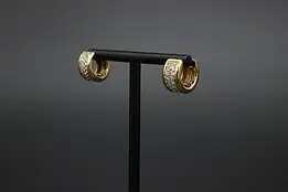 Sterling Silver CZ Pavé Hoop Earrings #57855