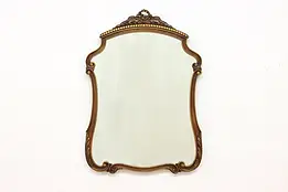 French Design Antique Carved Birch Hall Boudoir Wall Mirror #57807