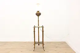 Victorian Antique Electrified Organ or Piano Brass Lamp B&H #51494