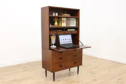 Midcentury Modern Vintage Drop Front Rosewood Desk Bookcase #57878