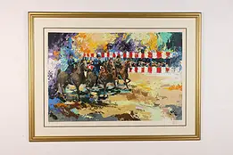 Circus Horses Vintage Original Serigraph Wayland Moore 46.5" #57106