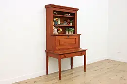 Farmhouse Antique Painted Pine Drop Front Secretary Bookcase #58052