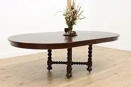 Craftsman Antique Tudor Design Oak Dining Table Stickley #57906