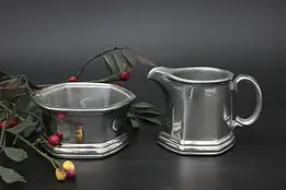 Farmhouse Vintage Pewter Creamer & Sugar  Set, Wilton #57385