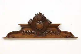 French Antique Carved Walnut Architectural Salvage Crest #58338