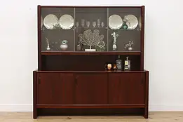 Midcentury Modern Vintage Rosewood Display Bar Cabinet Laer #57723