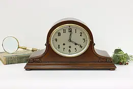 German Art Deco Antique Walnut Mantel Clock, Becker #50104