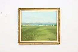 Prairie Landscape Vintage Original Oil Painting Dinken 28" #58348